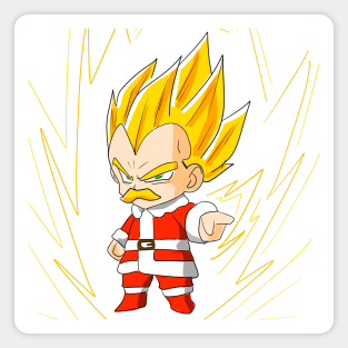 Santa Vegeta in super saiyan christmas in dragonball Magnet